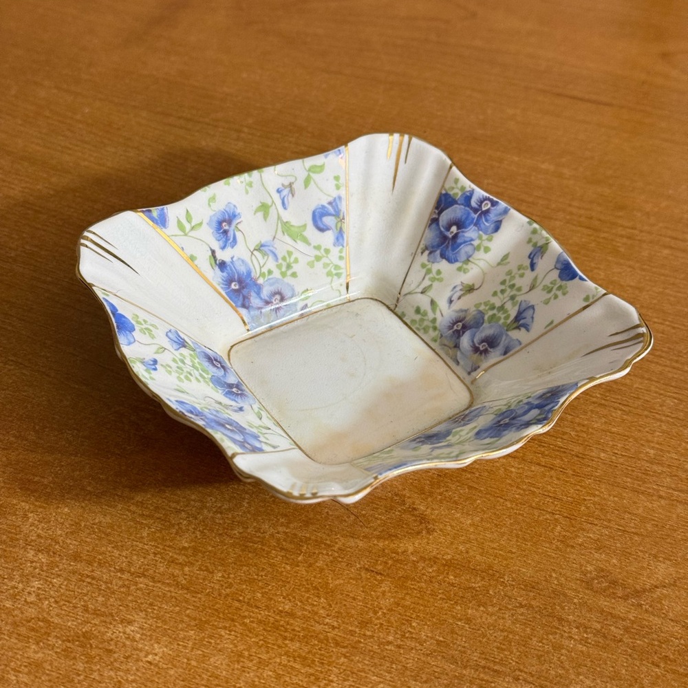 Royal‎ Albert Floral Square Dish - Blue and Gold
